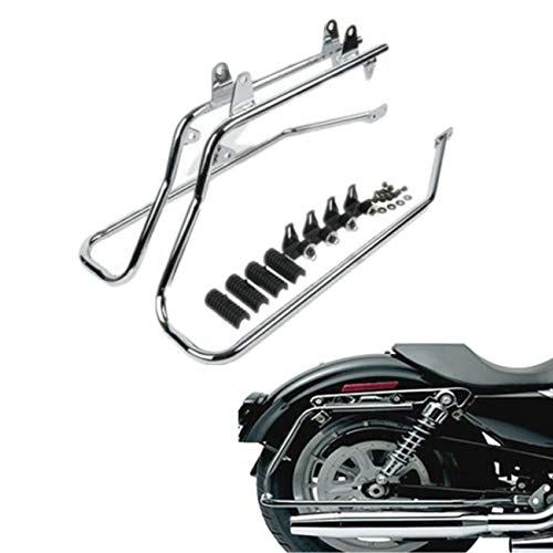 TCMT Hard Saddlebags Bag & Liners Carpet Insert W/Conversion Brackets Fit For Harley Softail 1984-2017 (except Softail Slim, Softail Deuce Models) - color: Chrome Conversion Brackets, size: Style C Vivid Black(Black Latches)