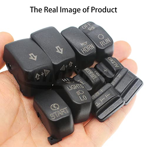 10 pcs Hand Control Switch Housing Switch Caps Kit Compatible for Harley Davidson Touring Electra Road Glide Road King Tri Glide Ultra FLHTCU FLTR FLHR 1996-2013 (Black) - color: Black
