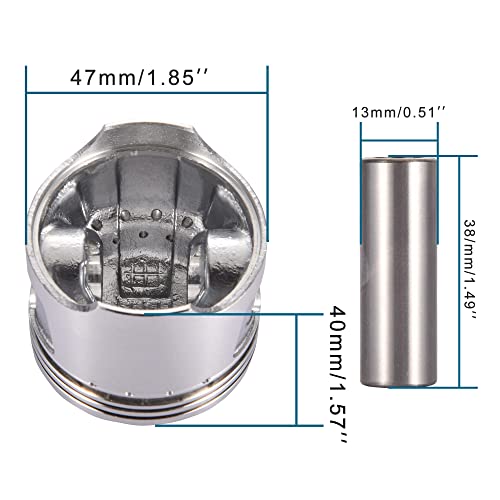 GOOFIT 47mm 4 Stroke Piston Ring Kit for 70cc Horizontal Engine ATV Scooter