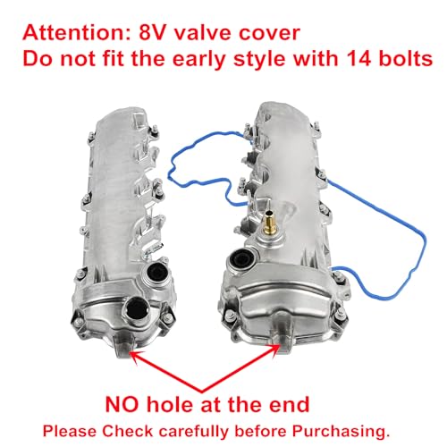 Engine Valve Cover w/Gasket (Left & Right) Replacement for Ford Expedition F150 Truck F250 F350 Super Duty Mustang Lincoln Navigator 4.6L 5.4L 2004-2014 9L1Z6582C 9L1Z6582D - size: 9L1Z6582C Silver