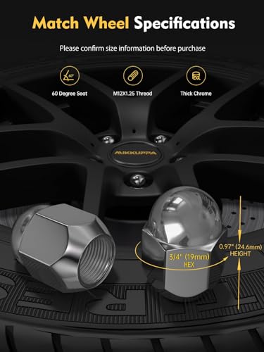 MIKKUPPA M12x1.25 Lug Nuts 20PCS, Replacement for Subaru Factory Wheels - color: Chrome, size: M12x1.25 (for Subaru)