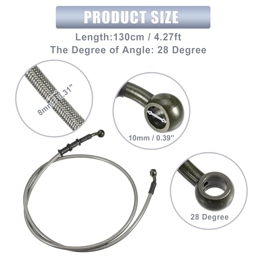 uxcell 1 Set 130cm Motorcycle Hydraulic Brake Clutch Line Hose Universal - size: 130CM