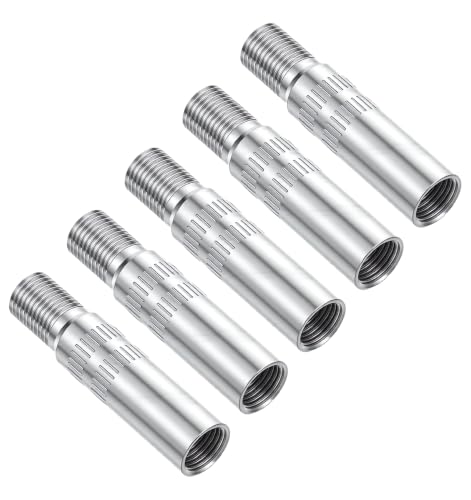 5Pcs Tire Valve Extenders, 39mm Brass Adapter Universal for Car Motorcycle Truck Wheels(Silver)