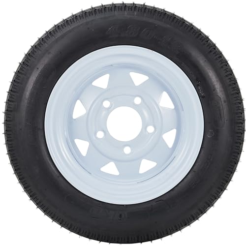 GarveeTech 2PCS 4.80-12 4.80x12 480-12 Trailer Tires with 12 inch Rims, 2 Pack 4.80 12 Tires 5 Lug on 4.5 inch, Center Bore 2.95", 6PR, Muti Function Lawn Mower & Tractor Turf & Boat Tire - size: 4.80-12, style: 5 lug