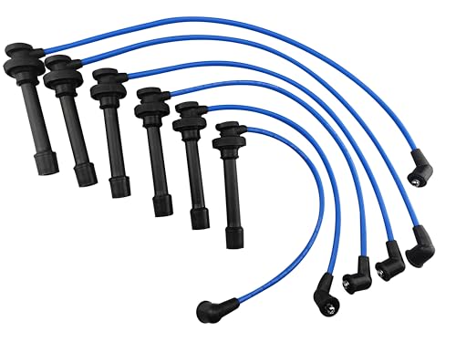 High Performance Racing Spark Plug Wire Set Compatible with Chrysler Cirrus Sebring Dodge Avenger Stratus Mitsubishi Eclipse Galant V6 3.0L 2.5L 1995-2005