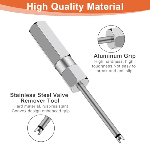 Linkstyle 2pcs Valve Core Removal Tool Set, Screwdriver Tire Valve Stem Core Remover Tool for Schrader Valves Cores