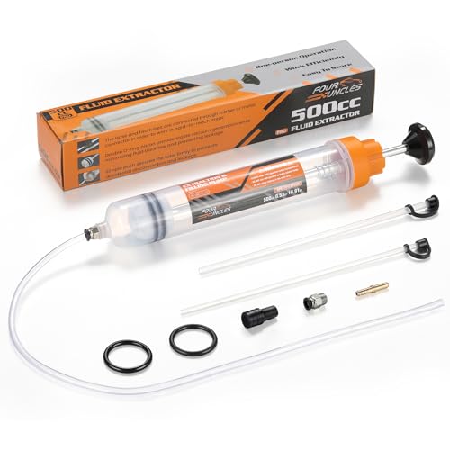 FOUR UNCLES Fluid Transfer Syringe for Automotive Oil Service 500cc - size: 500cc(58cm hose)