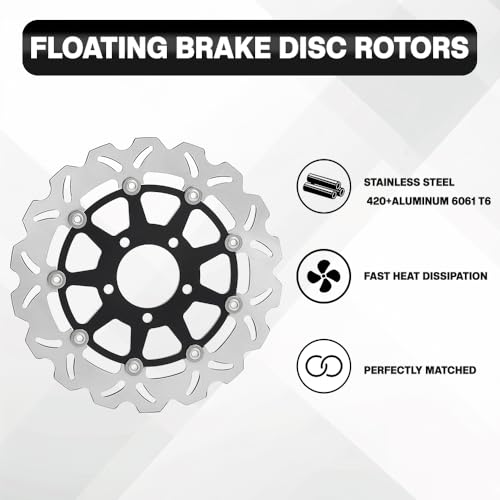 for Suzuki GSX-R 1000 2003 GSXR 1000 Front Brake Disc Rotors Pads - color: Black, size: GSX-R 1000 2003 GSXR1000