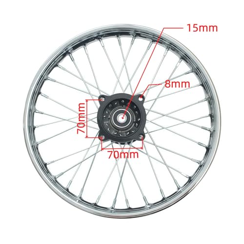Wheel Rim Hub Compatible for 70CC 90CC 110CC 125CC 140CC 150CC 160CC Off Road Motocross Pit Dirt Rocket Bike (Silver, 60/100-14" 15mm) - color: Silver, size: 60/100-14" 15mm