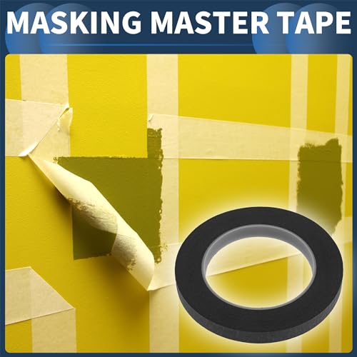 Masking Tape, 0.5 Inches x 32.8 Yards DIY Car Auto Paint Painters Tape Black, 1 Pc - color: Black, size: 0.5 Inches x 32.8 Yards