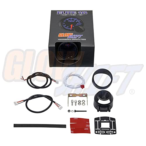 GlowShift Elite 10 Color Adjustable Fuel Level Gauge, 2-1/16" 52mm