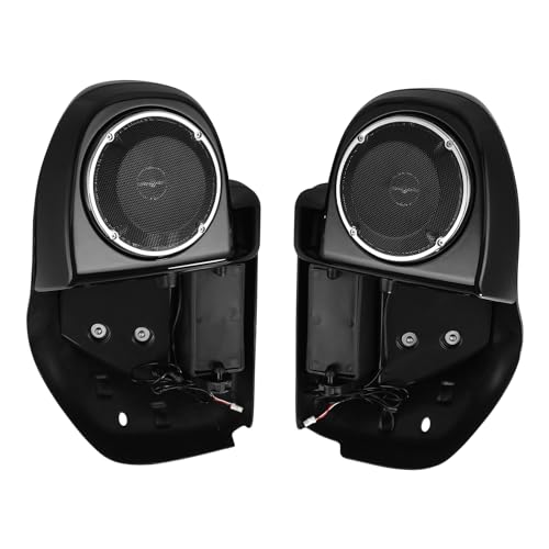 Green-L Lower Vented Leg Fairings with 6.5" Speakers and LED Turn Signals Light Kit Fit for Harley Touring Road King Street Glide Electra Glide Ultra 2014-2024 - color: Gloss Black w/ Speakers