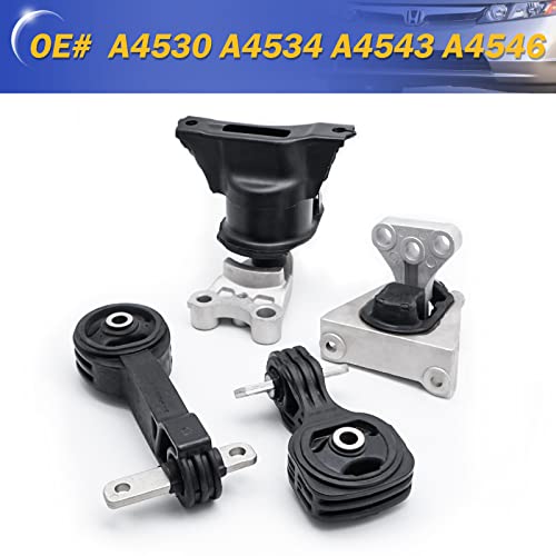 Engine Mount Transmission Mount for 2006 2007 2008 2009 2010 2011 Honda Civic 1.8L A4530 A4534 A4543 A4546 Set of 4