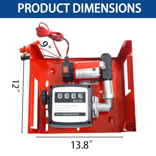 DC12V 175W 12GPM Diesel Transfer Pump Kit w/Fuel Meter & Nozzle