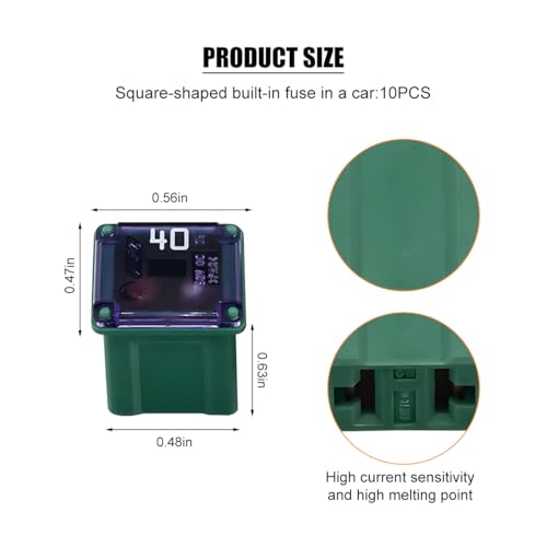 10 Pack 58 V 40 A Low-Profile Micro Cartridge Fuses - color: 40A