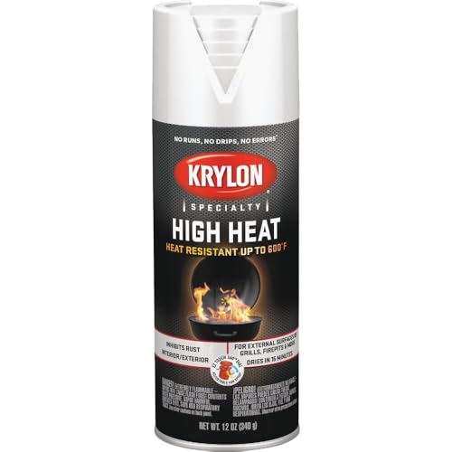 Krylon K01505000 High Heat Spray Paint, 12 oz., White - color: Satin White