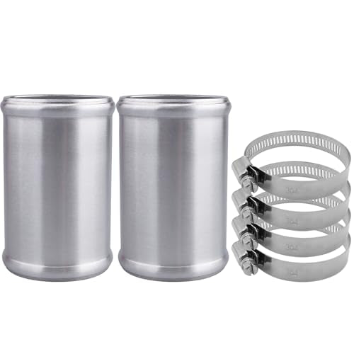 AC PERFORMANCE OD 2.75" Aluminum Tube Hose Joiner 2PCS with Clamps - size: 2.75" (70mm) - 2PCS