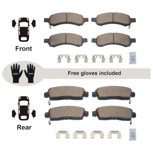 HUSCH Front & Rear Ceramic Brake Pads Fit For Chevrolet, For GMC, For Buick - size: D1169+D883