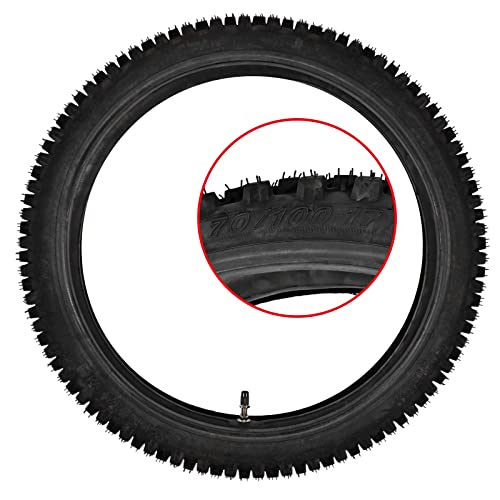 Trkimal 70/100-17 Front Tire Inner Tube Assembly Tyre for Motocross Off Road Dirt Pit Bike (70/100-17) - size: 70-100-17