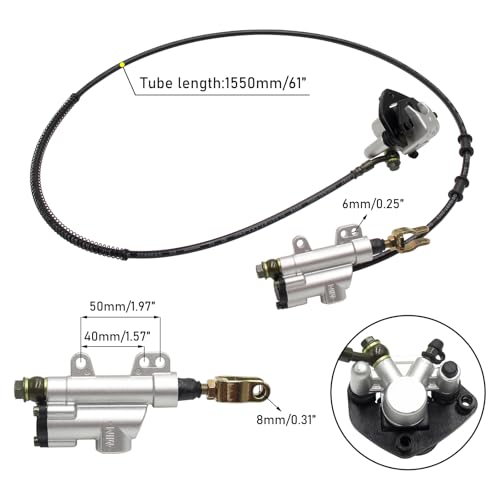Hydraulic Rear Brake Caliper Cylinder w/Pad for Go Kart Drift Trike ATV Quad Buggy UTV 90cc 125cc 200cc
