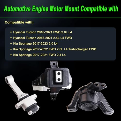 Engine Motor Mount fit Hyundai Tucson FWD 16-21 2.0L,18-21 2.4L - size: 2016-2021 Tucson FWD 2.0L