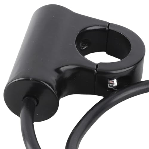 Handlebar ON/Off Switch, DC 10-12V to AC 220V Motorcycle 7/8” Start Button Weatherproof Aluminum Handlebar Light Switch (A Style Self Reset Button)