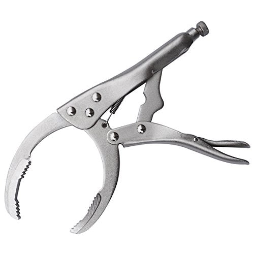MacWork Locking Grip Oil Filter Wrench, 9.5in/240mm, Chrome Vanadium Steel Jaws