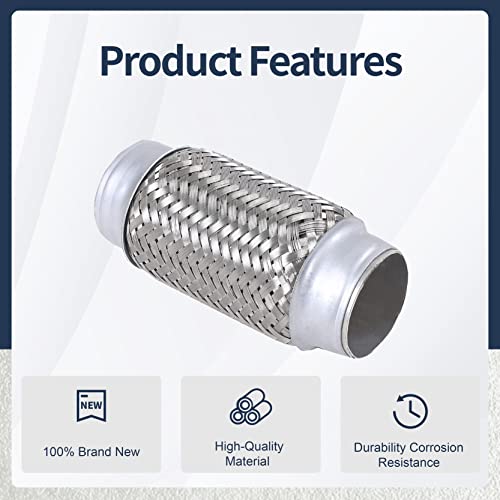Heavy Duty Exhaust Flex Pipe 2" x 6"-2PCS - size: 2"x6"x6"