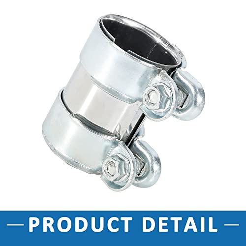 Exhaust Pipe Sleeve Connector Clamp Coupler 1K0253141M 56 x 94 mm Exhaust Band Clamp Sleeve for Volkswagen Golf 1991-2006,2010-2013 Stainless Steel Silver Tone