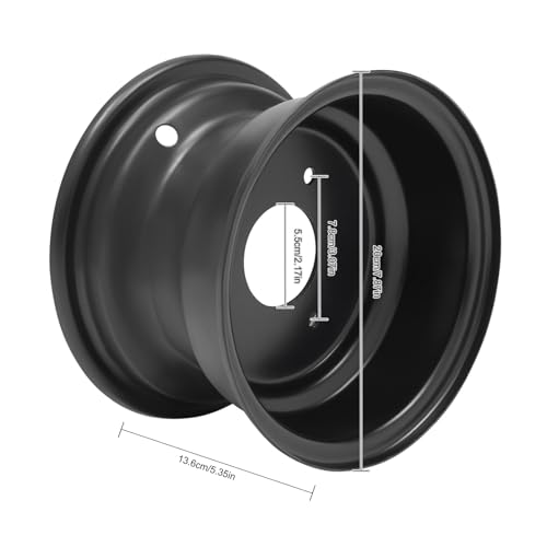 7" ATV Wheel Rim 3 Lugs 16x8-7 Tire Rim Parts for 125cc ATV Black Wheel Rim Tire 3 Holes 78mm Hole Distance, Black