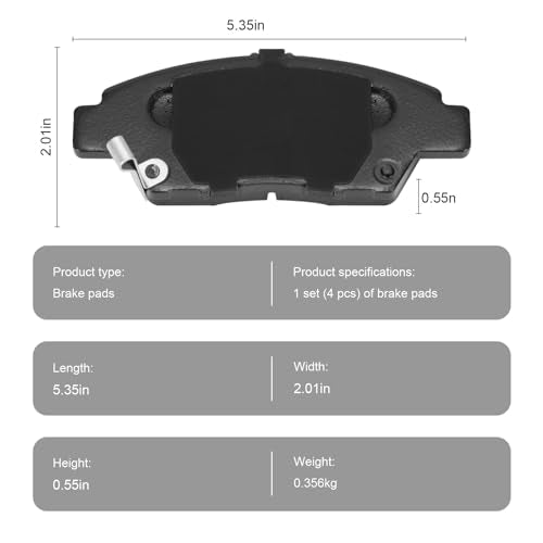 D1394 Front Ceramic Brake Pads Kit Fit For Honda CR-Z 2011-2015, For Honda Fit 2009-2020 - style: HZ1394