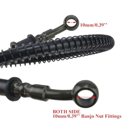 PRO BAT 86"/220cm Braided Hydraulic Brake Hose Line Pipeline - color: Black, size: 86 inches