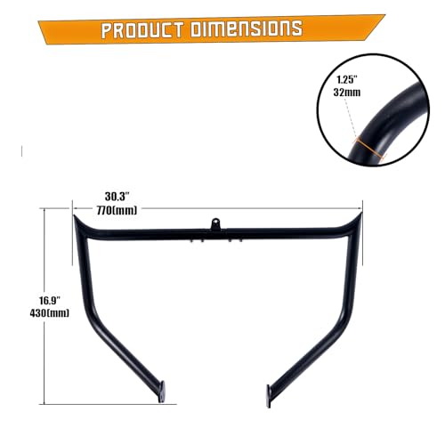 Kinglemc Crash Bar Engine Guard for Harley Touring(Black) - color: Black-Updated