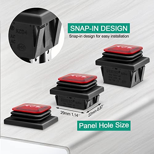 6 Pin (ON)-Off-(ON) Waterproof Momentary Polarity Reverse Switch - color: Red, size: (ON)-OFF-(ON) 6-Pin/Waterproof