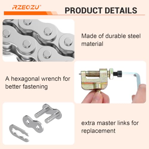 MX650 Dirt Bike Rear Sprocket 65 Tooth 35 Chain Upgrade Kit Replacement for Razor MX500 SX500 RSF650 Electric Dirt Rocket with MY1020 Motor Parts - color: Silver