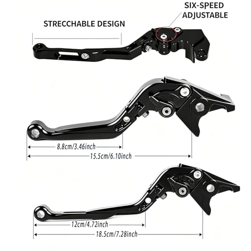 for ZX6R 636 ZX-6R ZX 6R Motorcycle Clutch Brake Levers Adjustable CNC Handlebars Brake and Clutch Levers Compatible with 2019 2020 2021 2022 2023 2024 Models - color: Black-ZX6R
