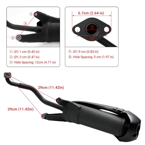 Minho Heavy Iron Exhaust Muffler for GY6 125cc 150cc Scooter Moped