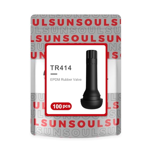 SUNSOUL TR414 Brass Stem EPDM Rubber Snap-in Tire Valve Stems for 0.453 Inch 11.5mm Rim Holes, Pack of 100pcs Valves - color: TR414-100pcs