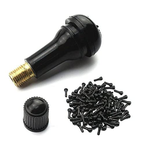 Fekuar 50Pcs TR413 Snap-in Tire Valve Stems Short Black Rubber Valve TR 413 - color: 50Pcs, size: TR413