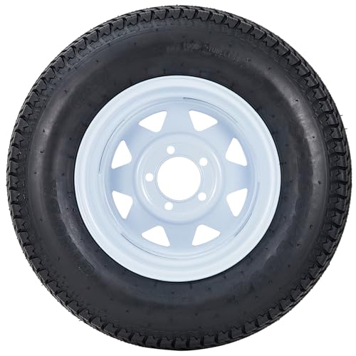 ST205/75D14 Trailer Tires with 14 in Rims, 5 Lug on 4.5 in, Load Range C, 6PR - size: ST205/75D14, style: 5 lug on 4.5"