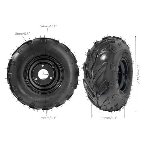 145/70-6 Go Kart Wheels with Tubeless Tires, 3 Bolt Pattern 78mm, Fit Quad ATV, Go-Kart, Quad,Baja DB30, Coleman CT100U, Kazuma Roketa 110cc 125cc, Includes 2 Wheels (23T Rear Axle Hubs) - color: 23T Rear Axle Hubs
