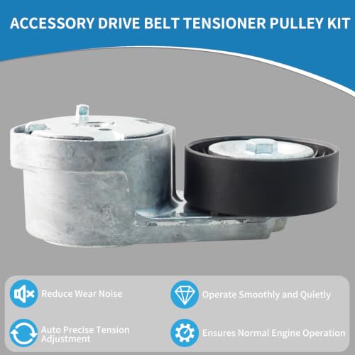 6PK1955 Engine Belt Tensioner Serpentine Belt Drive Idler Pulley Kit - size: 90K-39282D