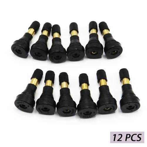 TR600HP Tire Valve Stems,High Pressure Brass Rubber Snap-in Tire Valve Stem for Most Vehicles (12pcs/Pack)