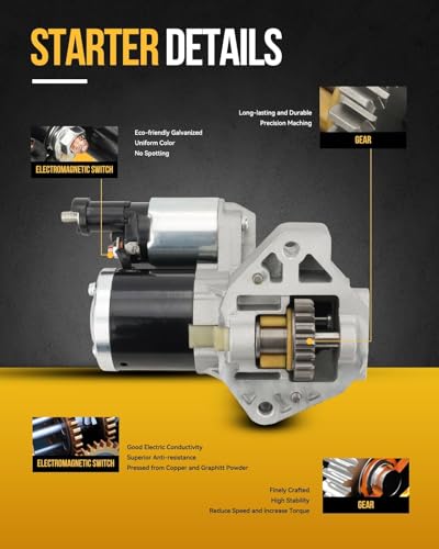 KAC Starter 17775 Compatible with Montero 2001-2006 & Montero Sport 3.0L 1999 2000 2001 2002 2003 2004 MD362207 MD379687 MN176584,1.2 KW,17775N