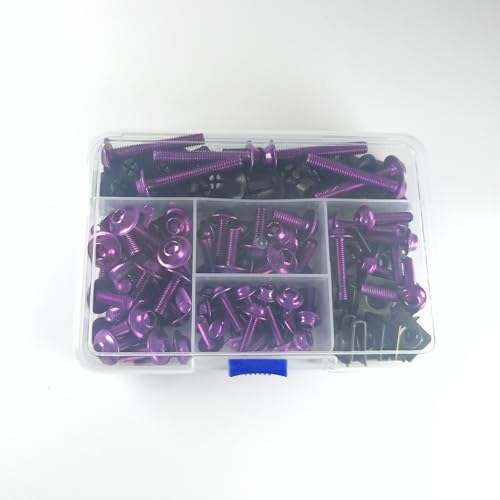210pcs Motorcycle Fairing Bolts Kit for Sportbike Purple - color: Purple