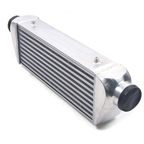 Universal Front Mount Intercooler, 3" Inlet/Outlet Aluminum Turbo Intercooler, Overall size 27"x7"x4" Core Size 3.5" For Turbo Charger System (3" Inlet/Outlet, 27"x7"x4")