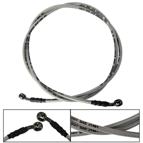 Rear Brake Caliper with Parking Brake & Master Cylinder & Brake Hose Line Kit Direct Replacement Compatible with Honda TRX400EX 400EX 1999-2004 OE # 43510-HN1-006 43250-HN1-006 43310-HN1-003