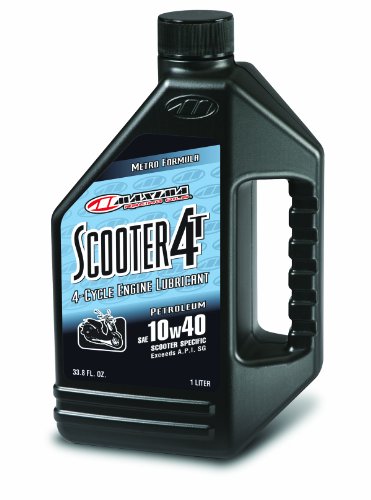 Maxima Racing Oils 11901-2PK Scooter 4T 10w40 Engine Oil 1L Bottle, 2-Pack - size: 1 Liter, style: 2 Pack