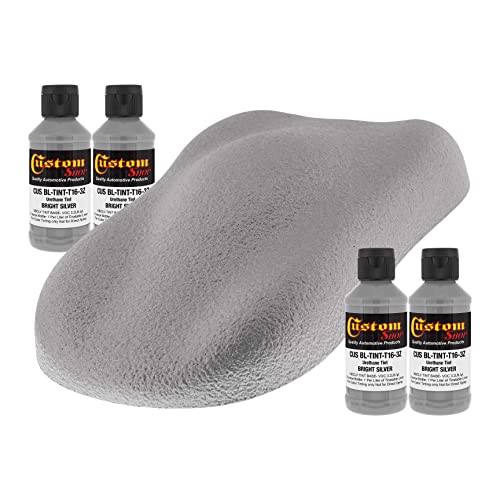 Custom Coat 3 Ounce, Bright Silver, Bed Liner Tint Concentrate, 4 Pack - color: Bright Silver, size: 3-Ounce (Pack of 4)