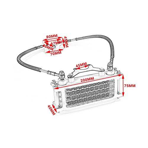 Motorcycle Oil Cooler Cooling Radiator Engine Kit Universal for CRF XR KLX 50 70 90 110 125 140cc SSR Taotao Coolster Kayo Apollo Dirt Pit Bike ATV Red - color: Red